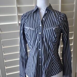 In Earnest by Byron Lars Oxford Stripe Button Down Shirt